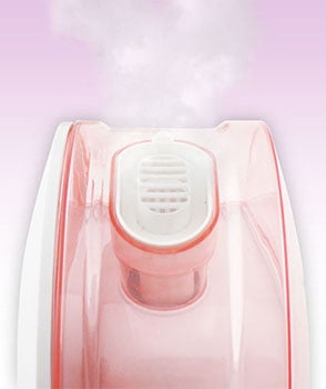 Beper humidifier with aroma oil in close up with steam